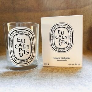 Diptyque empty Eucalyptus lxury French candle jar.